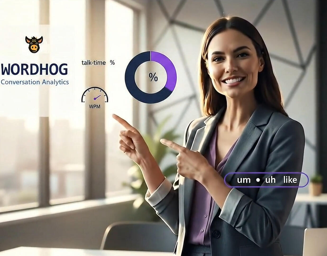 B2B SaaS product explainer video case study featuring AI presenter and conversational analytics dashboard